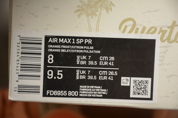 Nike Air Max 1 Puerto Rico “Orange Frost” FD6955-800